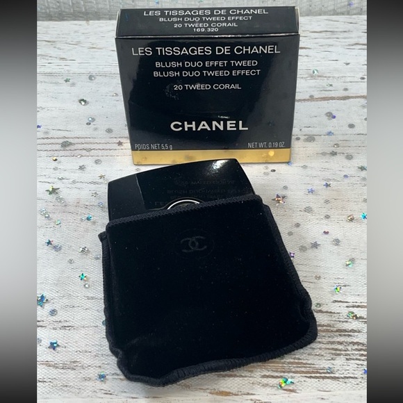 Chanel Les Tissages De Chanel Blush Duo Tweed Effect, 20 Tweed Corail RARE *NIB* - Picture 8 of 11